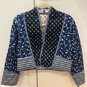 Black and Blue Quilted Blazer Jacket - REVERSIBLE!